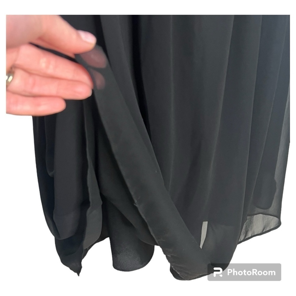 White House White Market black strapless layered cocktail dress size 4 - Picture 3 of 9